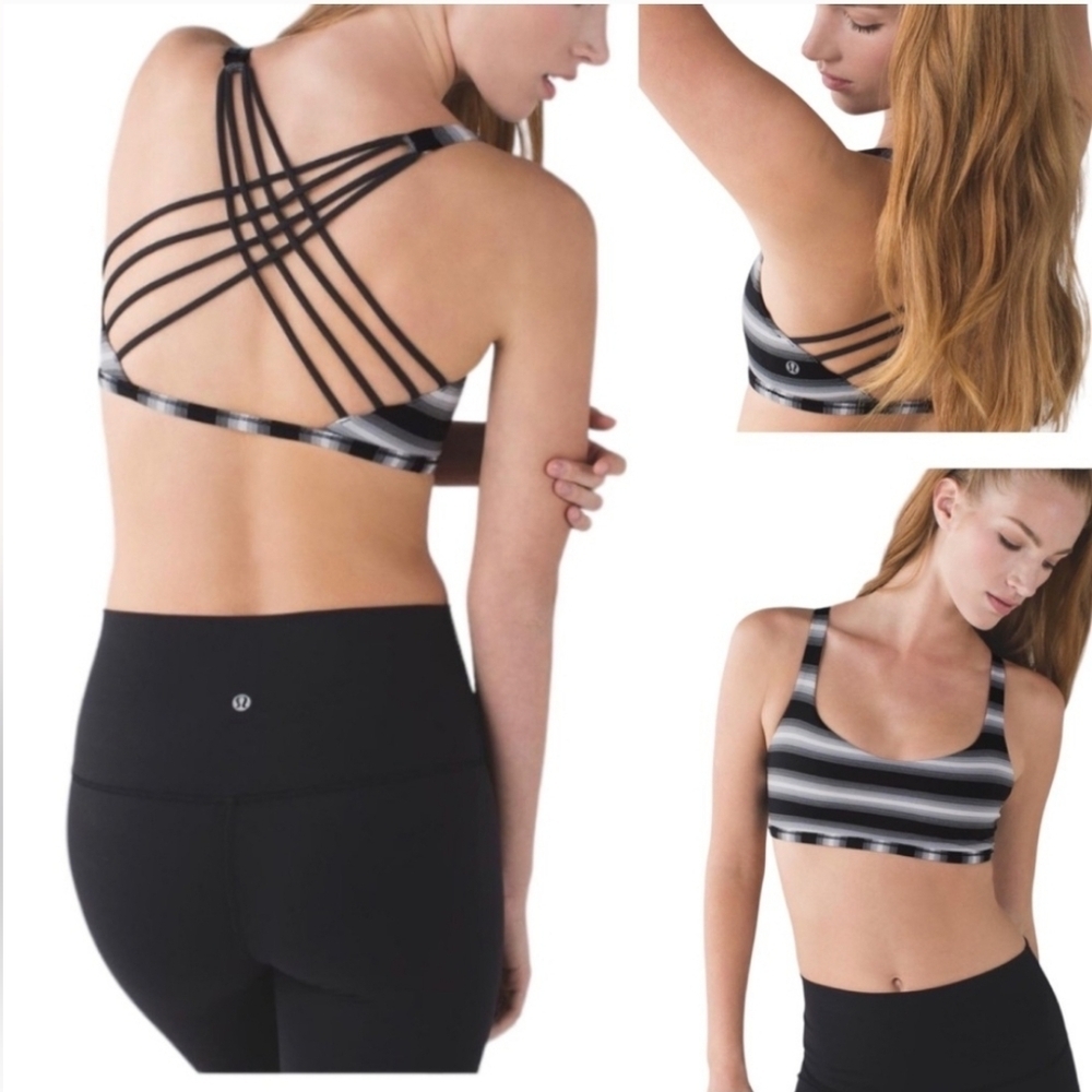 Lulu🍋 LULULEMON free to be wild capilano stripe bra 8